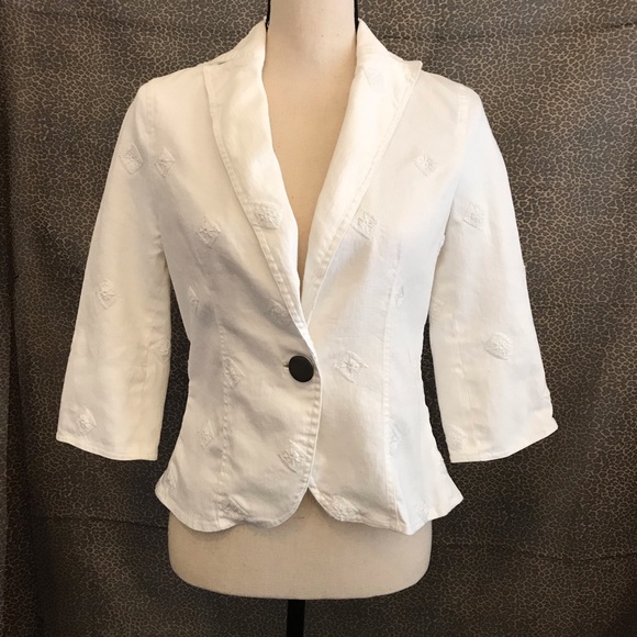 Principe Jackets & Blazers - Principe White Cotton Embroidered Jacket